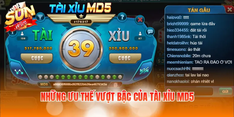 Những ưu thế vượt bậc của tài xỉu md5